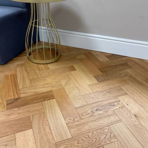 Herringbone Parquet 10mm Natural Oak Brushed Matt Lacquer