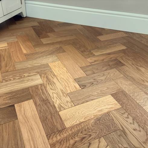 Herringbone Parquet 10mm Natural Oak Brushed UV Oiled