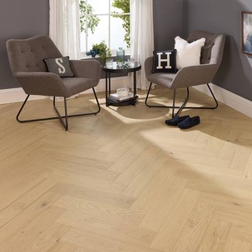 Herringbone Parquet 14mm Nude Oak Engineered
