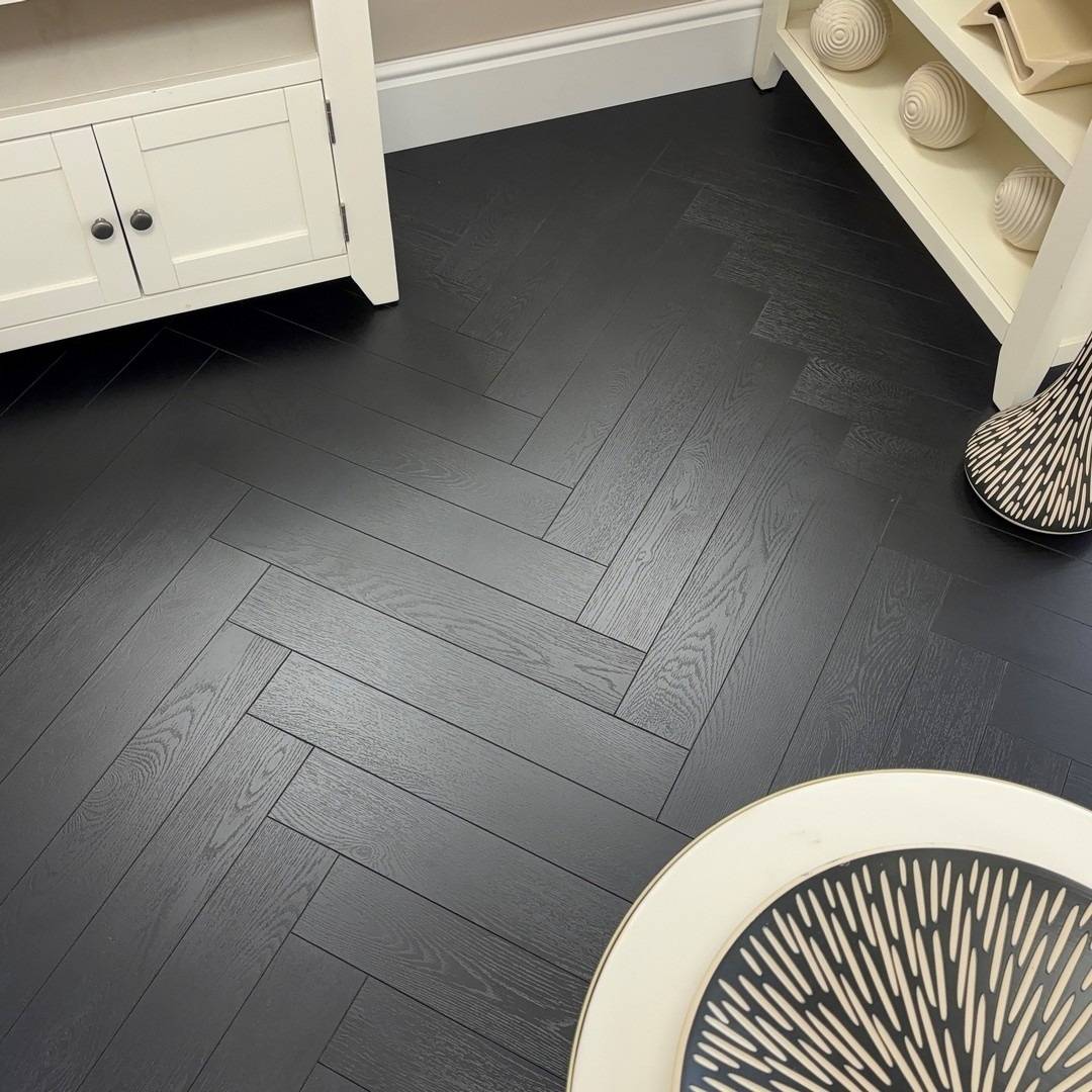 Embrace Herringbone Laminate Flooring Midnight Oak 12mm  