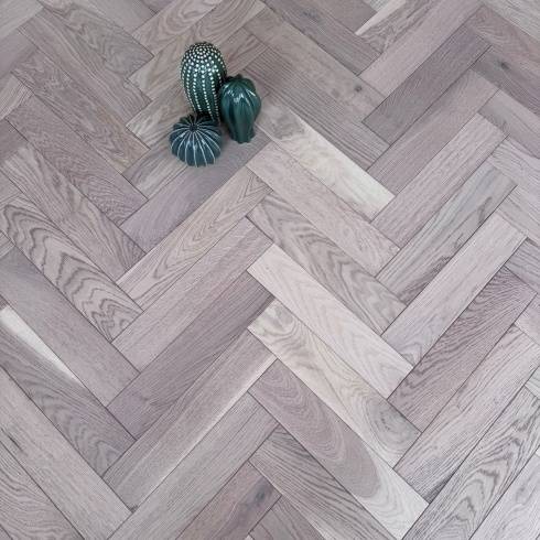 Herringbone Parquet Engineered Wood Flooring 18mm Nude Brushed Matt Lacquered 