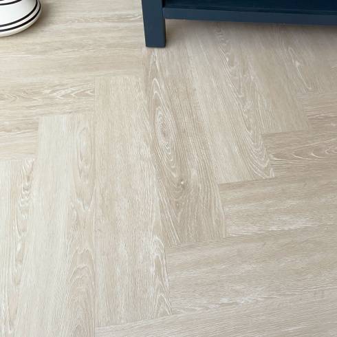 Aqua Plank Latte Herringbone Click Vinyl
