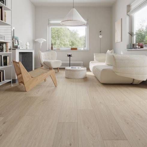 Embrace Pro Laminate Flooring 14mm Arctic Beige AC5 Built-in Underlay