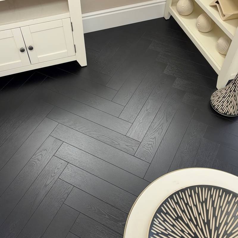 Embrace Herringbone Laminate Flooring Midnight Oak 12mm   - image 1