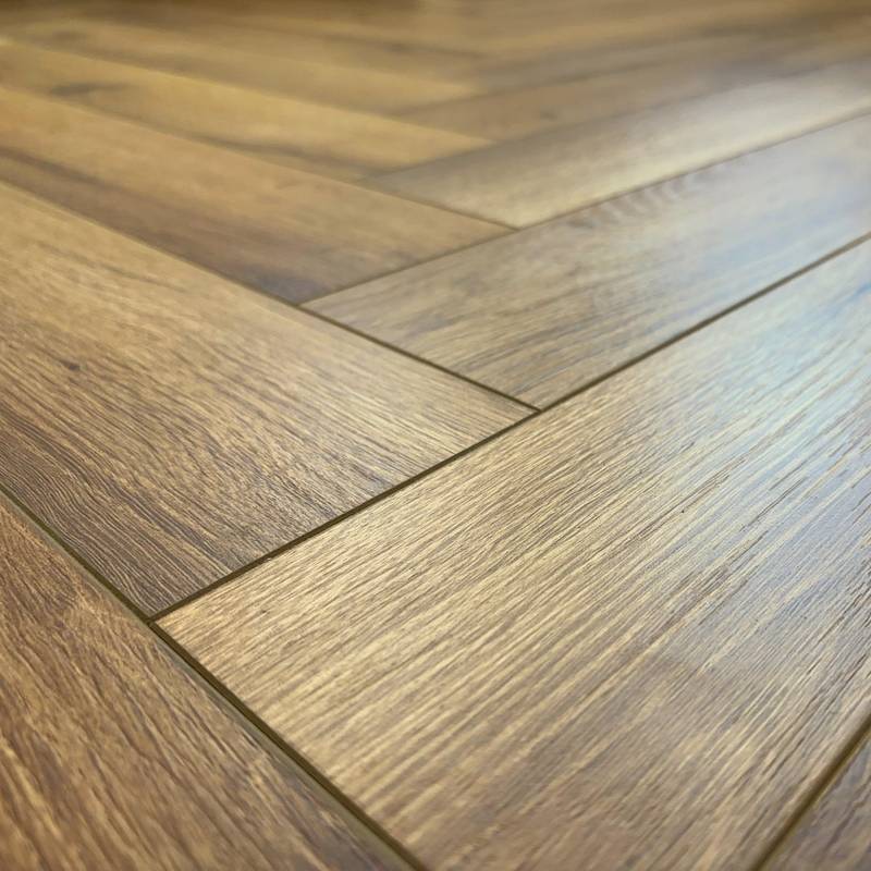 Embrace Herringbone Laminate Flooring Traditional Oak 12mm  - image 5