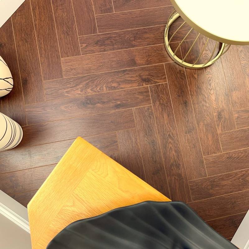 Embrace Herringbone Laminate Flooring Walnut 12mm  - image 3