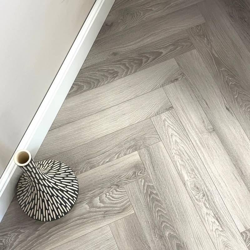 Embrace Herringbone Laminate Flooring Washed Oak 12mm - image 2