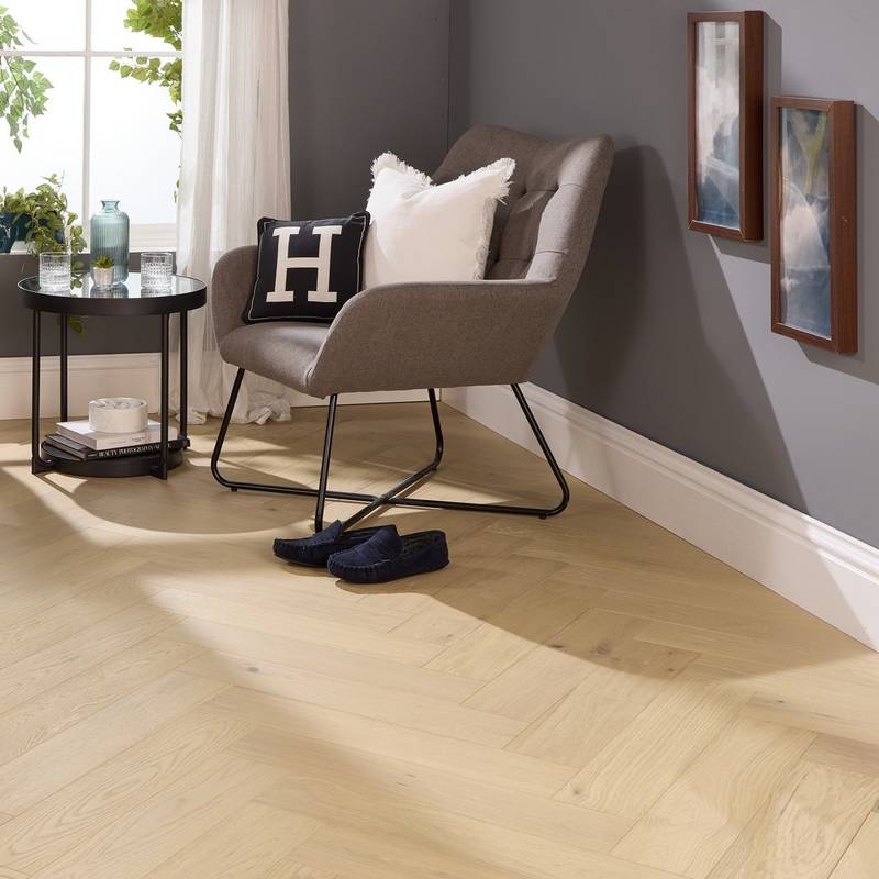 14mm Herringbone Parquet Engineered Wood Flooring Nude Oak - image 4
