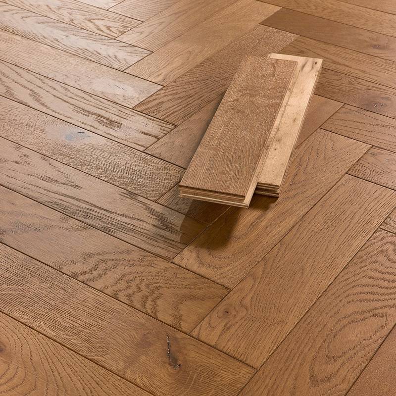 Herringbone Parquet Engineered Wood Flooring 18mm Warm Harvest Brushed Oiled - image 10