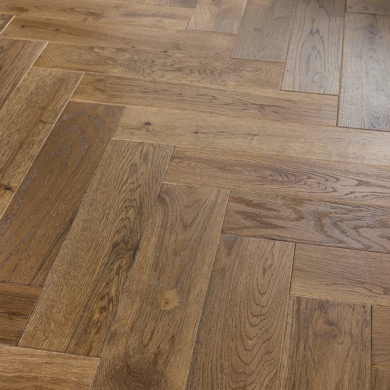Herringbone Solid Wood Flooring 18mm Smoke Brushed Oiled - image 10