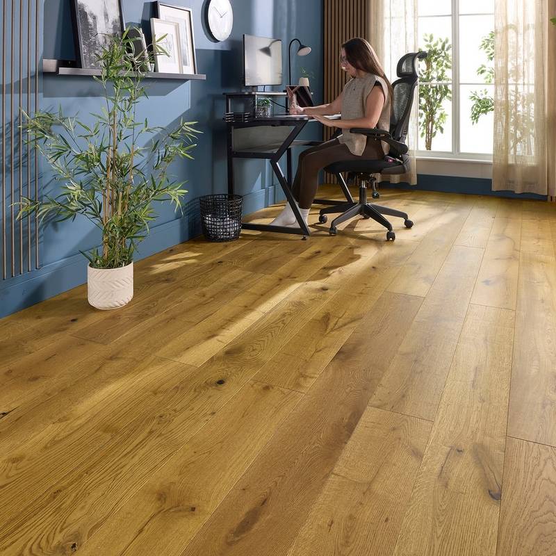 Manor Corsham Engineered Wood Flooring 18mm x 190mm Golden Brushed Oiled - image 1