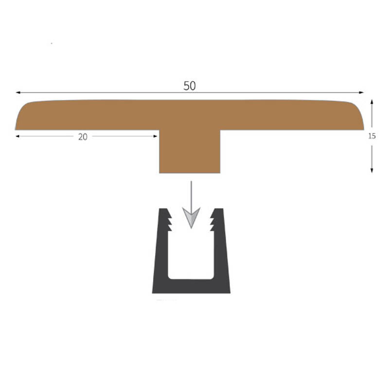 Wood Veneered T-Section Profile EWA53 - image 2